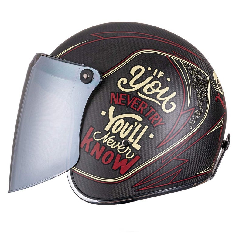 VCOROS Universal 3-Snap Flip Up Visor Shield Lens for Retro Open Face Motorcycle Helmet(Chrome Silver) - Image 5